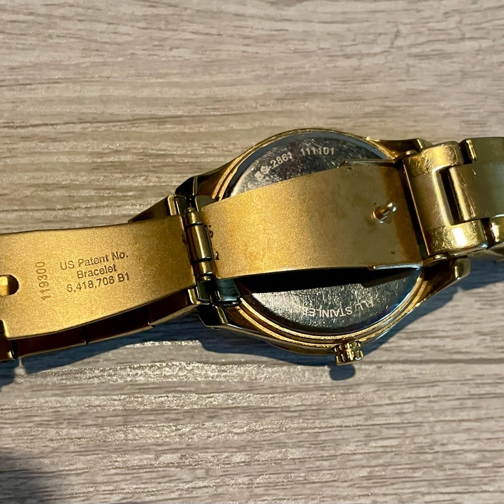 Fossil Women’s Gold Tone Crystal Bezel Watch with Mother of Pearl Dial - Picture 3 of 9